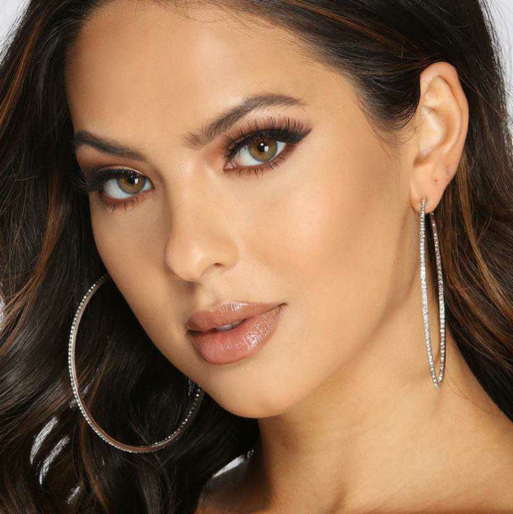 Large Diamond Hoops - Picture 1 of 3